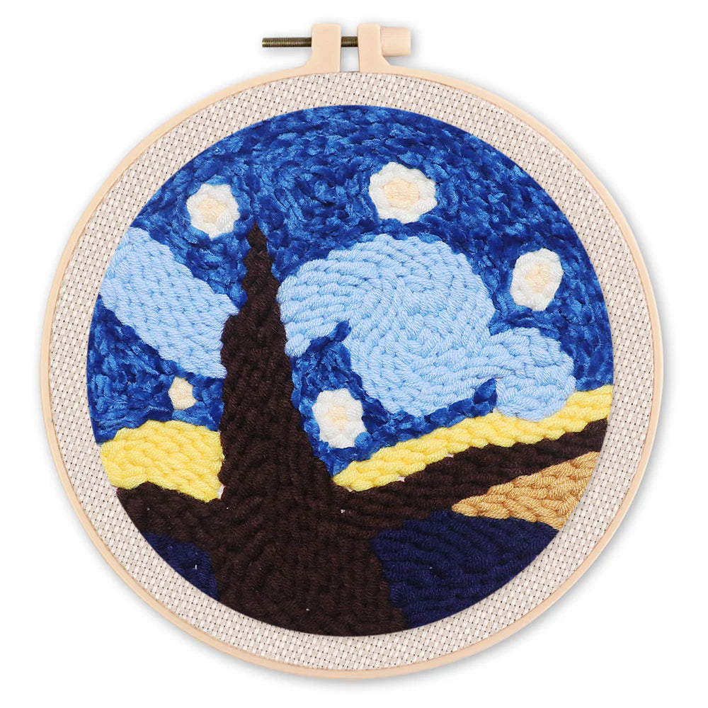 Punch Needle Kit Bella notte stellata Diamond Painting