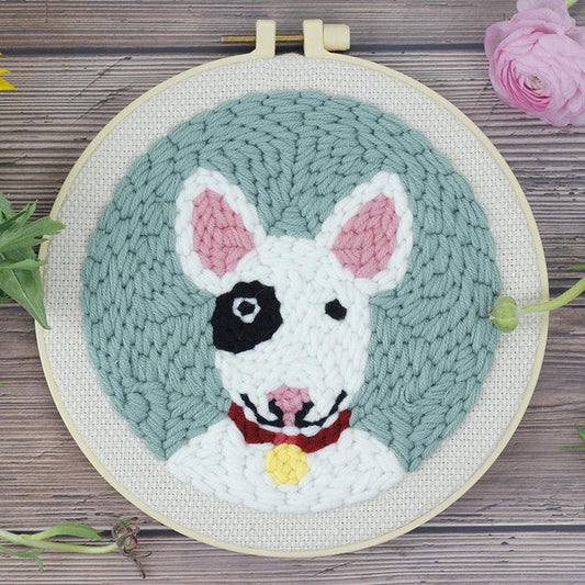 Punch Needle Kit Bull Terrier felice Diamond Painting | Seos Shop ®