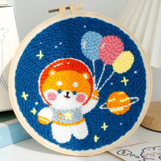 Punch Needle Kit Cagnolino astronauta Diamond Painting | Seos Shop ®