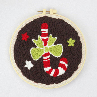 Punch Needle Kit Candy Cane con fiocco Diamond Painting