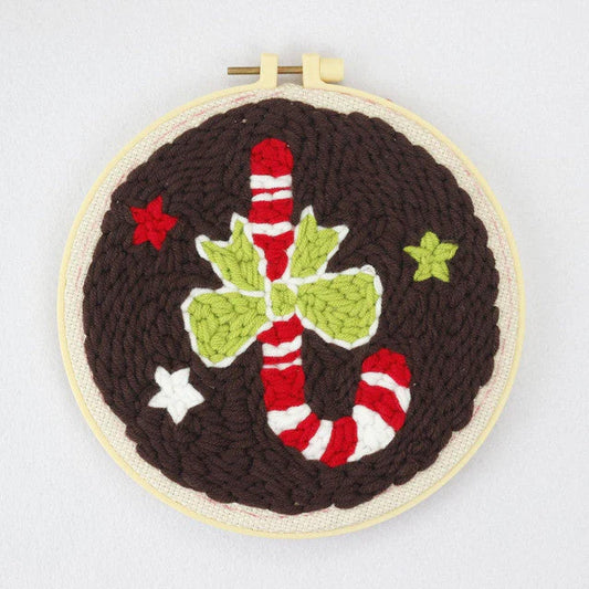 Punch Needle Kit Candy Cane con fiocco Diamond Painting