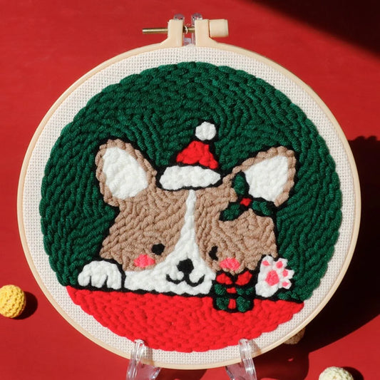 Punch Needle Kit Cane di Babbo Natale Diamond Painting