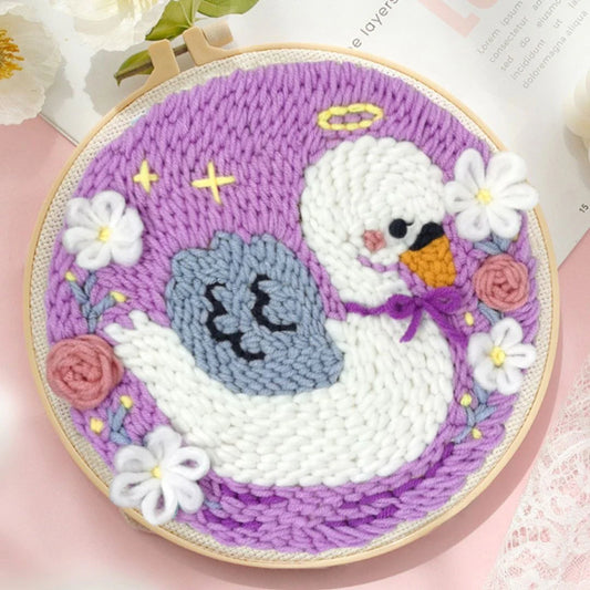 Punch Needle Kit Cigno con nastro viola Diamond Painting | Seos Shop ®