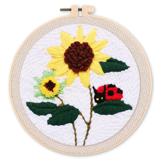 Punch Needle Kit Coccinella e girasoli Diamond Painting | Seos Shop ®