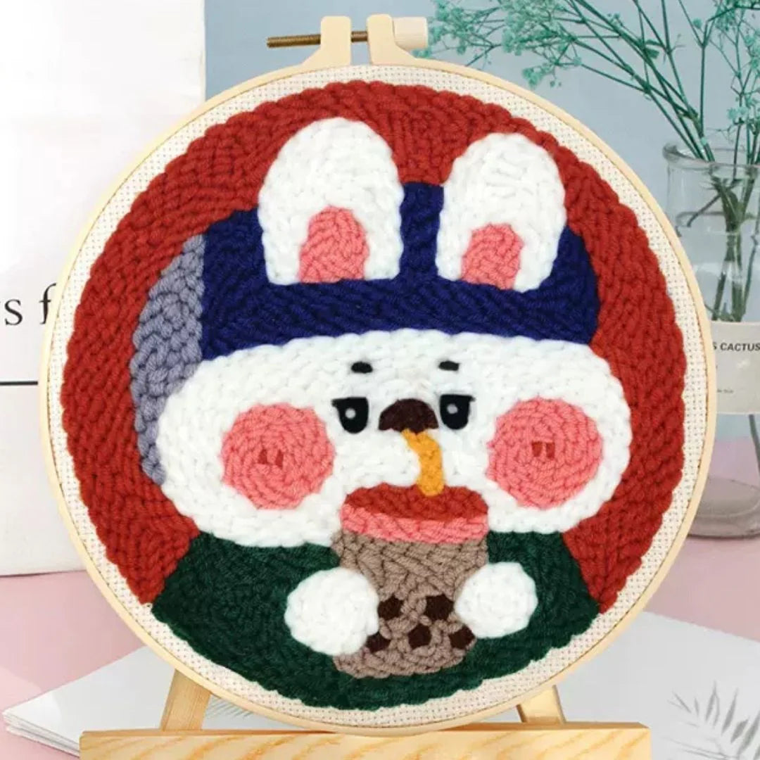 Punch Needle Kit Coniglietto e cioccolata calda Diamond Painting | Seos Shop ®