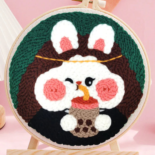 Punch Needle Kit Coniglio e cioccolata calda Diamond Painting | Seos Shop ®