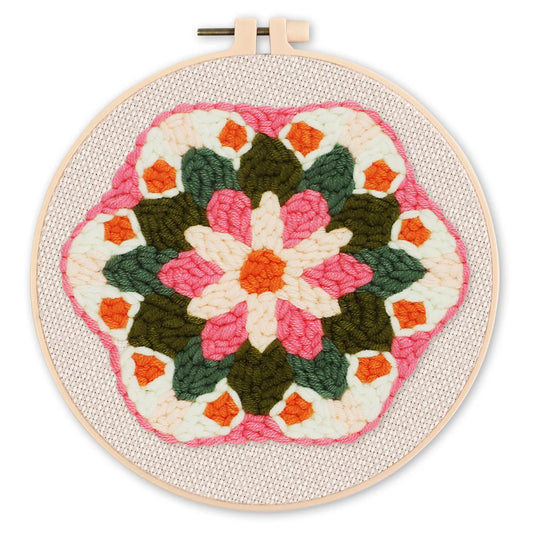 Punch Needle Kit Corona di fiori Diamond Painting