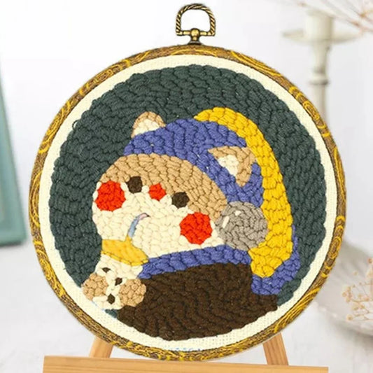 Punch Needle Kit Gatta con orecchino di perla Diamond Painting | Seos Shop ®