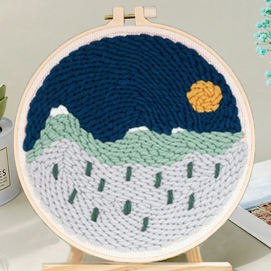 Punch Needle Kit Montagne in lontananza Diamond Painting