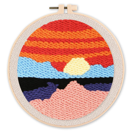 Punch Needle Kit Oceano al tramonto Diamond Painting
