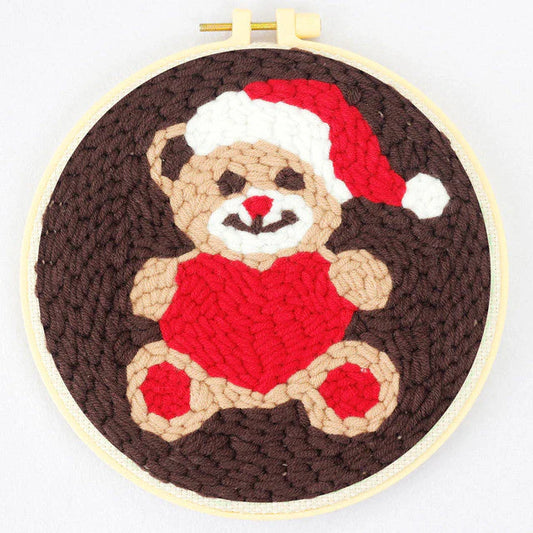 Punch Needle Kit Orsacchiotto di Natale Diamond Painting