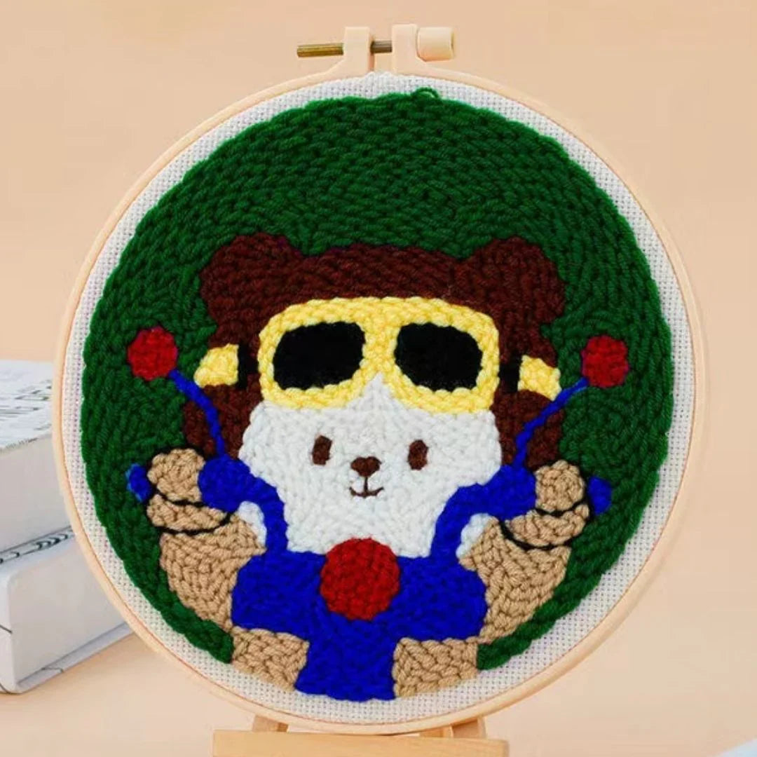 Punch Needle Kit Pupazzo di neve con cappello giallo Diamond Painting
