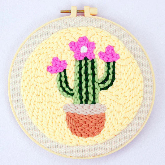 Punch Needle Kit Piccolo cactus in fiore Diamond Painting