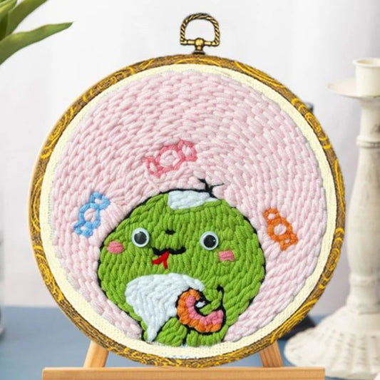 Punch Needle Kit Piccolo serpente con una ciambella Diamond Painting | Seos Shop ®