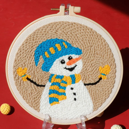 Punch Needle Kit Pupazzo di neve felice Diamond Painting