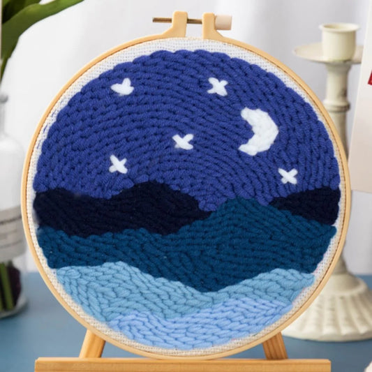 Punch Needle Kit Sotto la luna e le stelle Diamond Painting