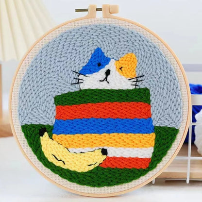 Punch Needle Kit Un gatto nel suo cestino Diamond Painting | Seos Shop ®