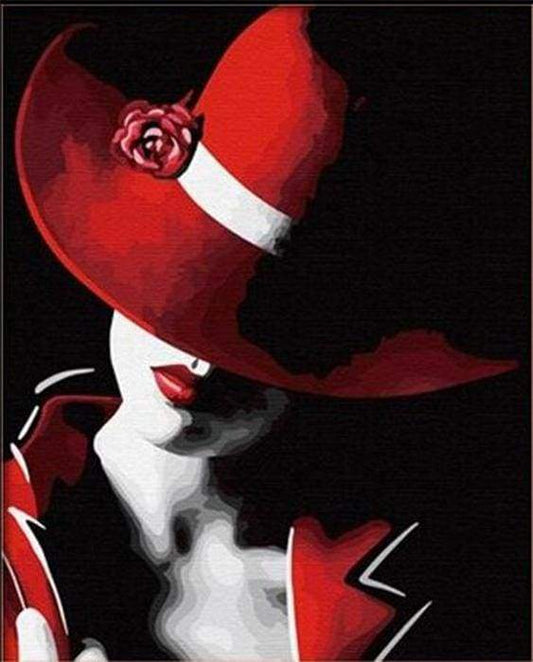 Ragazza Con Cappello Rosso Diamond Painting