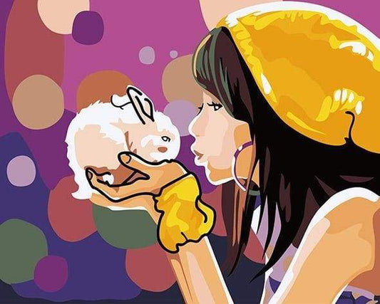 Ragazza E Coniglio Diamond Painting