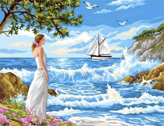 Ragazza E Onde Diamond Painting