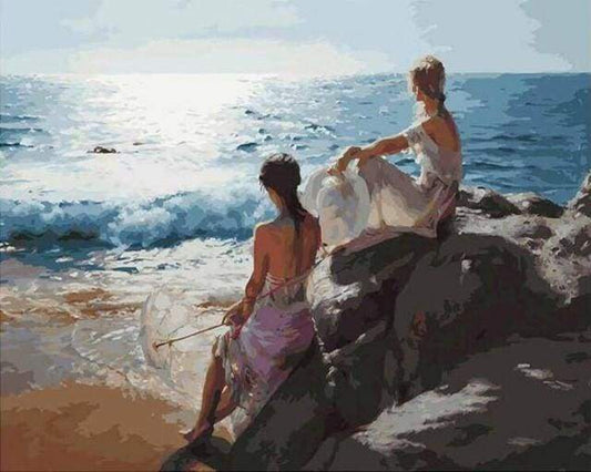 Ragazze Sulla Spiaggia Diamond Painting