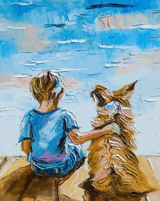 Ragazzino Con Cane Diamond Painting