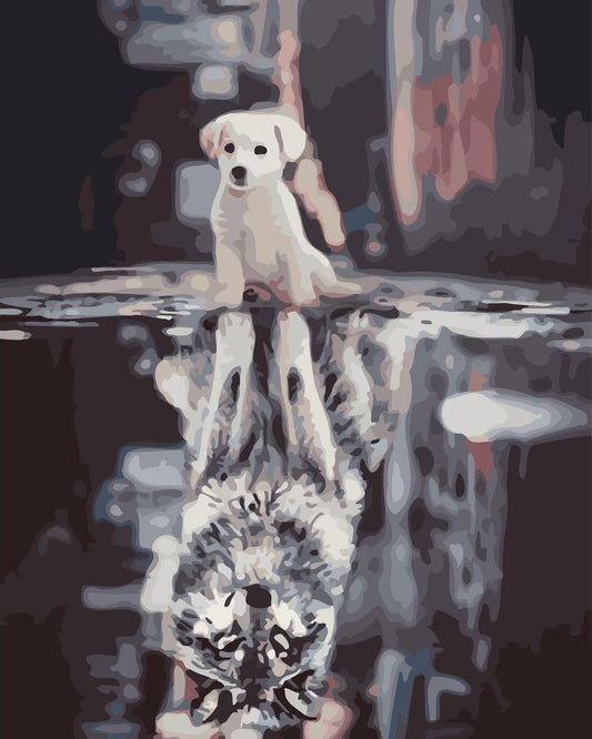 Riflesso del cane in città Diamond Painting | Seos Shop ®