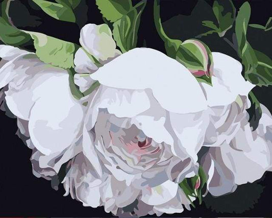 Ritratto Di Fiori Bianchi Diamond Painting