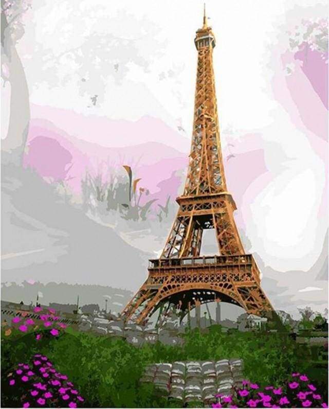 Romantica Torre Eiffel Con Fiori Diamond Painting | Seos Shop ®