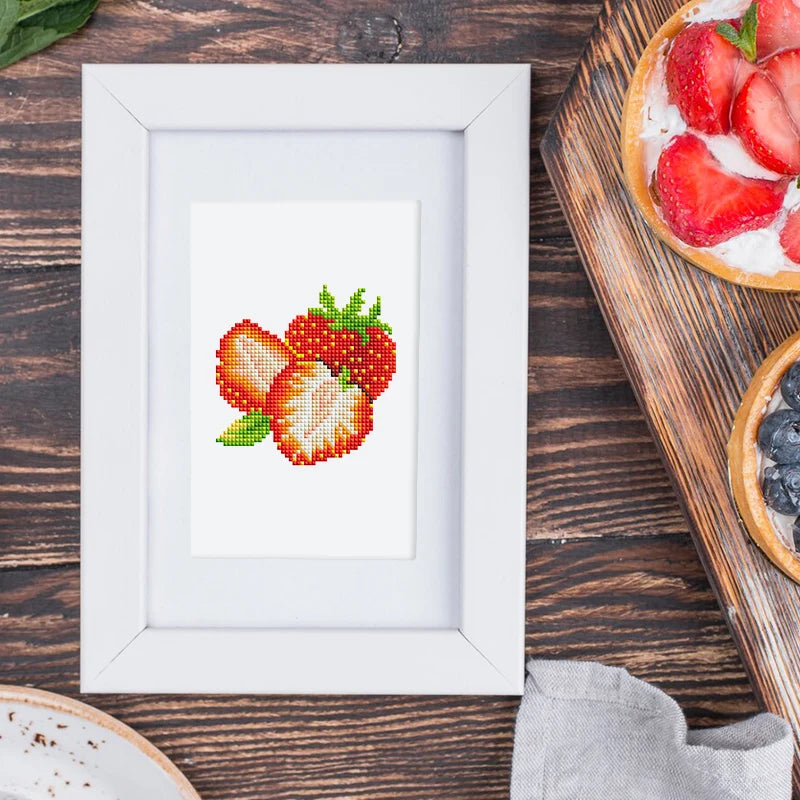 12 pezzi, mini set di pittura diamante fai da te con frutta, decorazione della parete di casa, ornamenti regalo selezionati