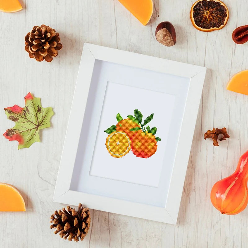 12 pezzi, mini set di pittura diamante fai da te con frutta, decorazione della parete di casa, ornamenti regalo selezionati