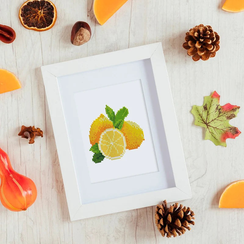 12 pezzi, mini set di pittura diamante fai da te con frutta, decorazione della parete di casa, ornamenti regalo selezionati