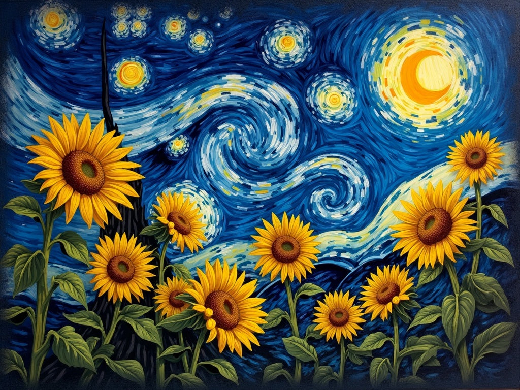 Girasoli di Van Gogh nello Spazio Diamond Painting