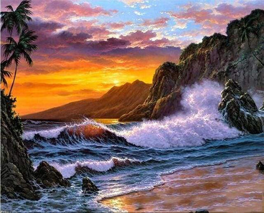 Scogliera E Onde Diamond Painting