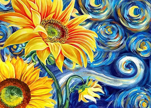 Kit Diamond Painting 5D - Van Gogh Notte Stellata e Onda di Kanagawa - Mosaico Famosi