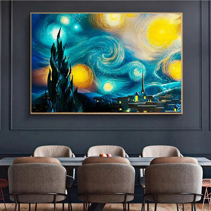 Kit Diamond Painting 5D - Van Gogh Notte Stellata e Onda di Kanagawa - Mosaico Famosi