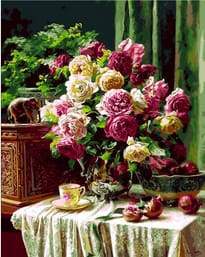 Tazza Di Caffè E Bouquet Delizioso Diamond Painting