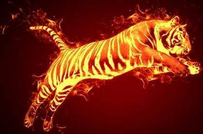 Tigre In Fiamme Diamond Painting