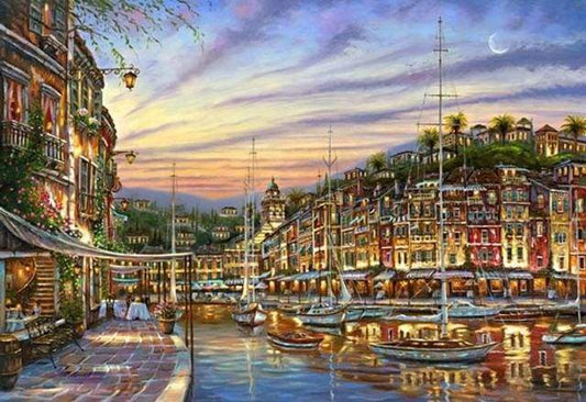 Tramonto Al Porto Turistico Diamond Painting | Seos Shop ®