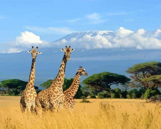 Tre Giraffe Diamond Painting