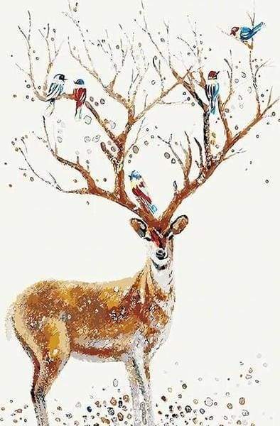 Uccelli Con Cervi Diamond Painting