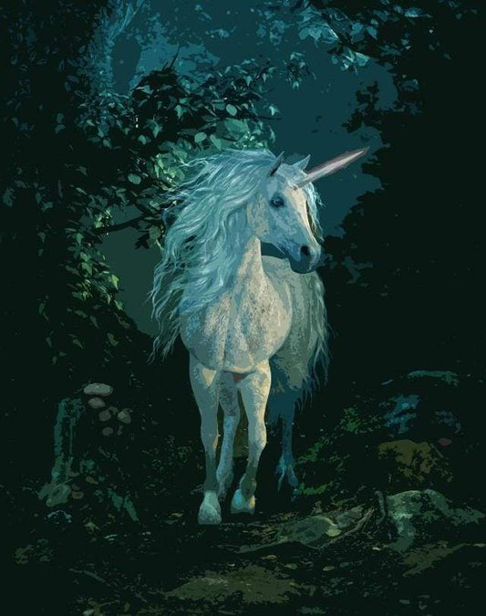 Unicorno Bianco Di Notte Diamond Painting