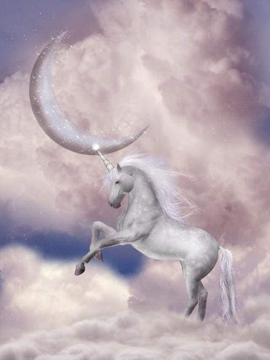 Unicorno E Luna Nel Cielo Diamond Painting