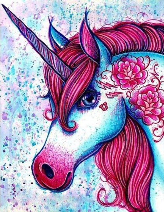 Unicorno Rosso Diamond Painting kit diamond painting