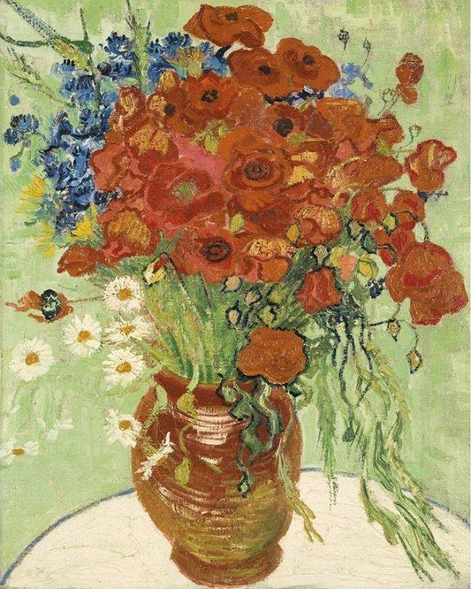 Van Gogh - Margherite e papaveri rossi Diamond Painting