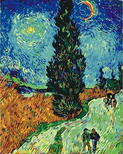 Van Gogh - Strada con cipressi Diamond Painting
