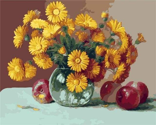 Vaso Con Girasoli E Mele Diamond Painting