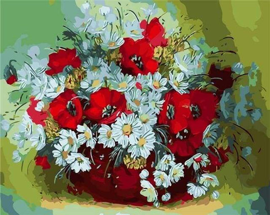 Vaso Di Fiori Rossi E Bianchi Diamond Painting