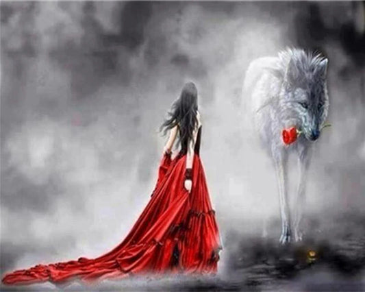 Vestito e rosa rossa Diamond Painting | Seos Shop ®