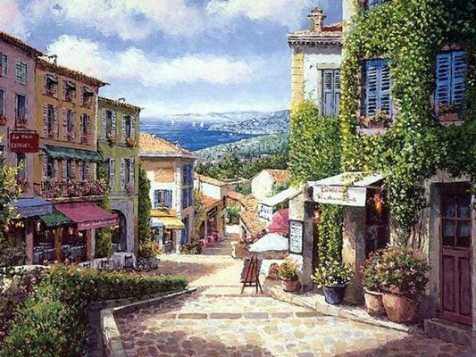 Via In Un Villaggio Mediterraneo Diamond Painting